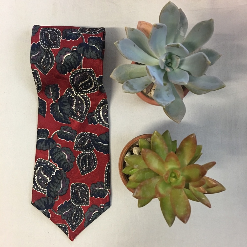 Christian Dior Monsieur Paisley‎ Leaf Silk Tie